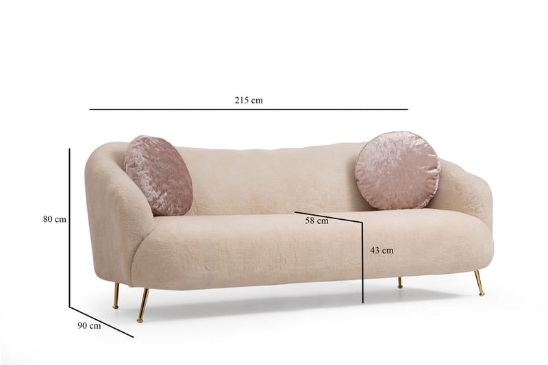 Caraquet Sofa 3-personers - Beige - Møbler - Sofaer - 3 personers sofa