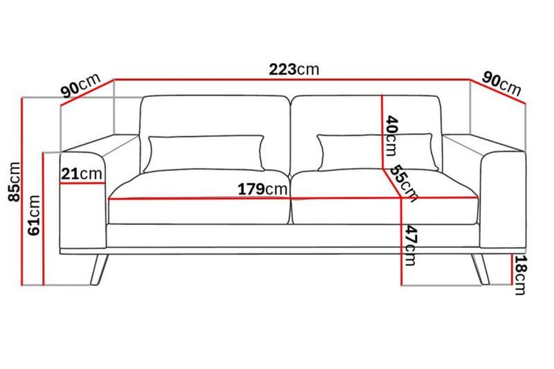 Copenhagen 3-Pers. Sofa - Lysegrå - Møbler - Sofaer - 3 personers sofa