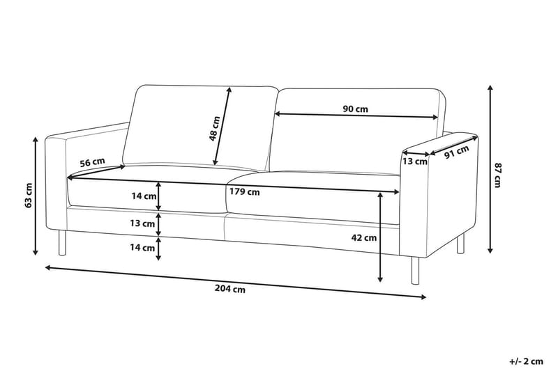 Derlen 3-Pers. Sofa - Brun/Kunstlæder - Møbler - Sofaer - 3 personers sofa