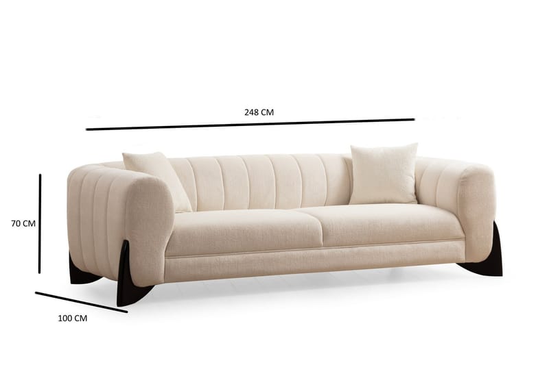 Devid Sofa 3-personers - Hvid - Møbler - Sofaer - 3 personers sofa