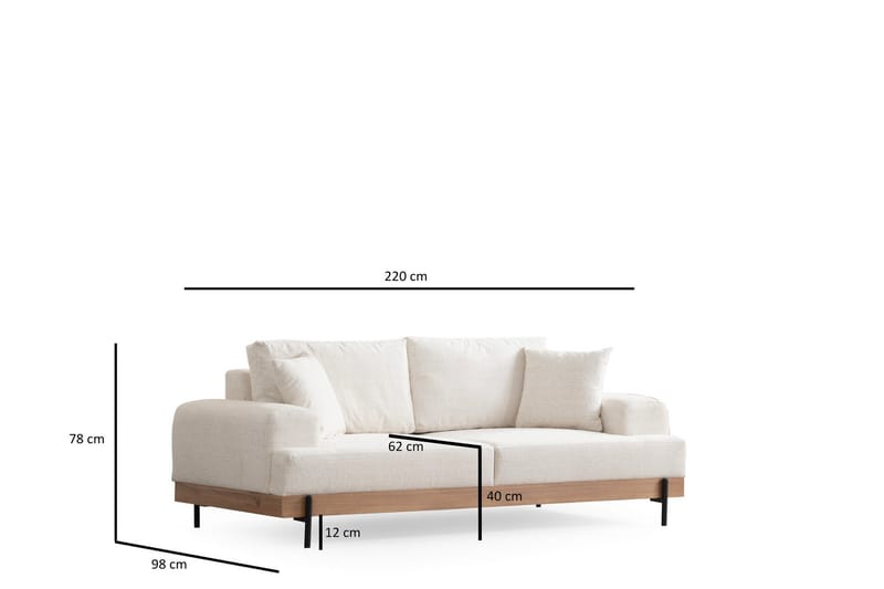 Eti Sofa 3-pers - Hvid - Møbler - Sofaer - 3 personers sofa