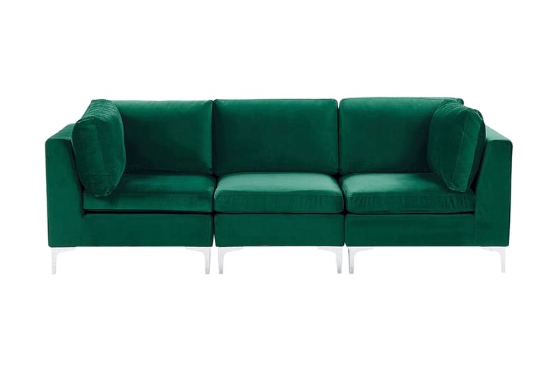 Evja 3-Pers. Sofa - Velour/Grøn - Møbler - Sofaer - 3 personers sofa