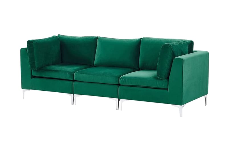 Evja 3-Pers. Sofa - Velour/Grøn - Møbler - Sofaer - 3 personers sofa