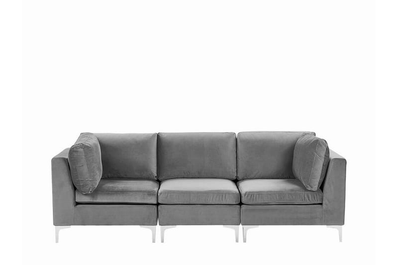 Evja 3-Pers. Sofa - Velour/Grå - Møbler - Sofaer - 3 personers sofa