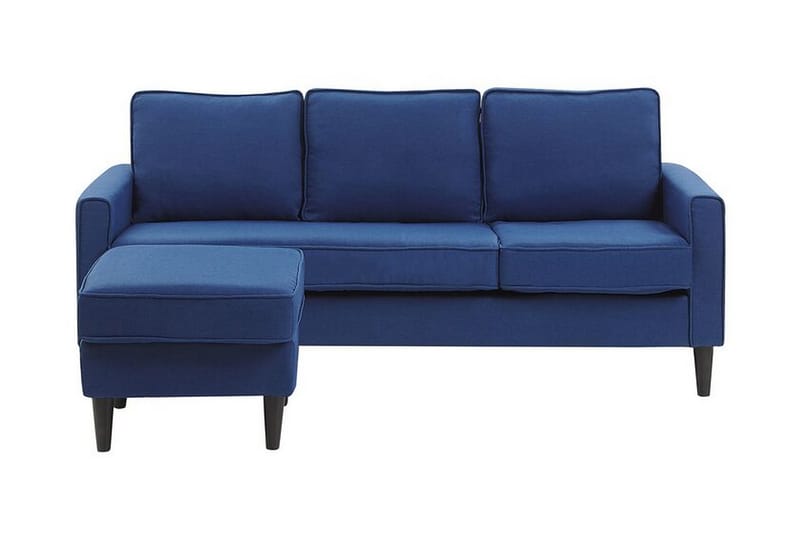 Fuimaono Sofa med Fodskammel - Blå - Møbler - Sofaer - 3 personers sofa