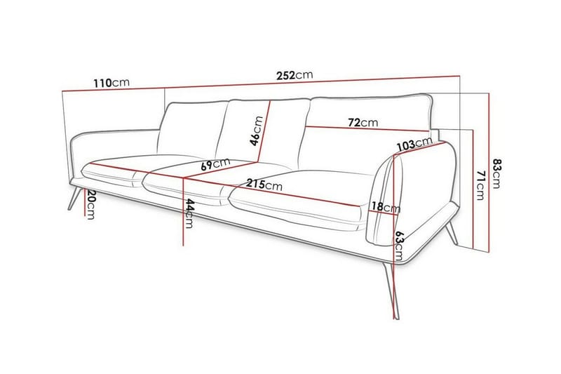 Graystone 3-pers. Sofa - Brun - Møbler - Sofaer - 3 personers sofa