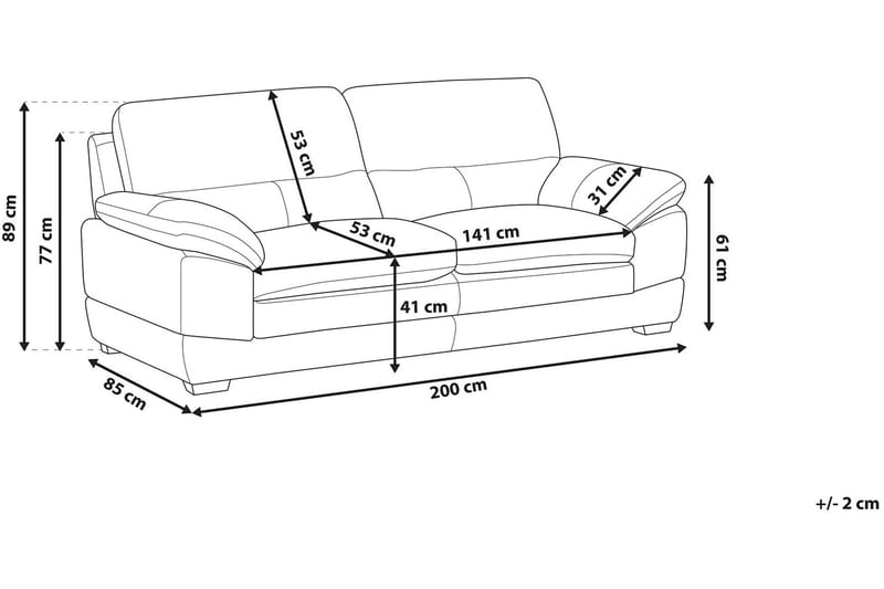 Horten sofa 3 pers - Brun - Møbler - Sofaer - 3 personers sofa