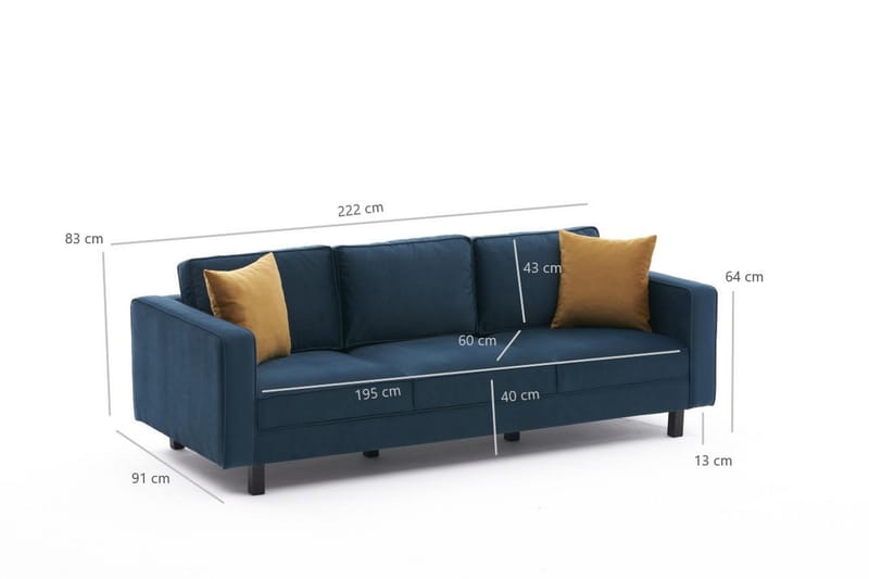 Kaletea Sofa 3-Pers. - Grøn - Møbler - Sofaer - 3 personers sofa