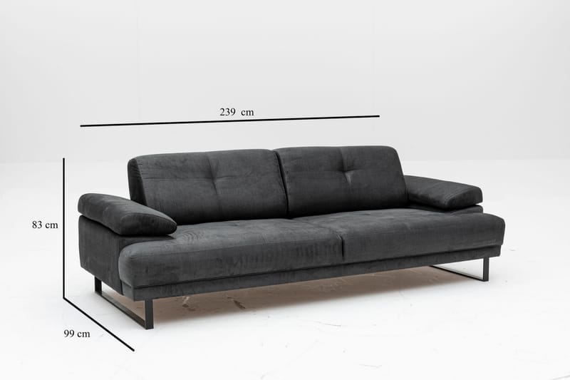 Kitimat Sofa 3-personers - Antracit - Møbler - Sofaer - 3 personers sofa