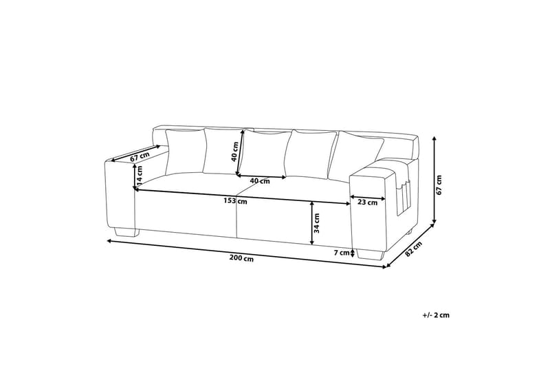 Lahall 3-Pers. Sofa - Lysegrå - Møbler - Sofaer - 3 personers sofa