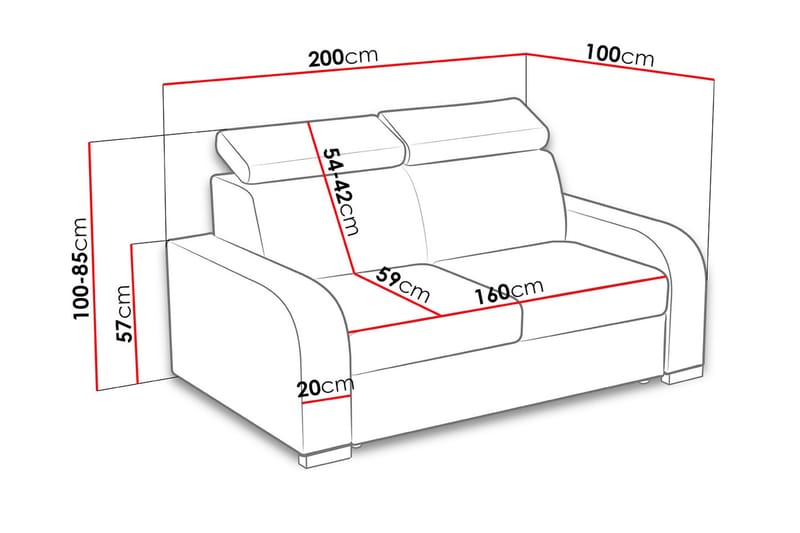 Lavona 3 Sofa - Brun - 3 personers sofa