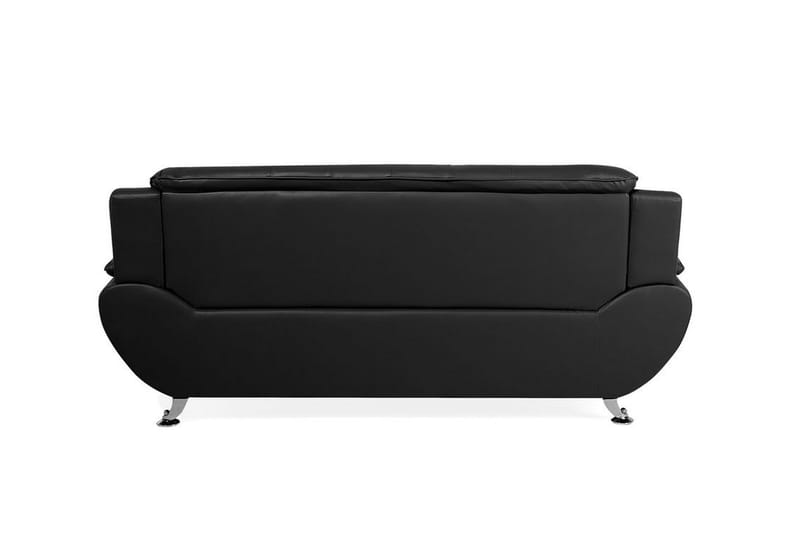 Leira 3-personers Sofa Kunstlæder - Sort - Møbler - Sofaer - 3 personers sofa