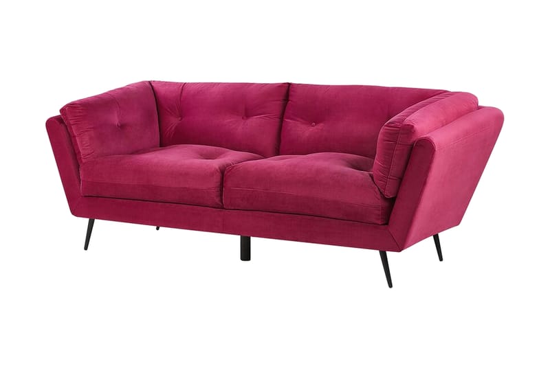 Lenvik 3-Pers. Sofa - Velour/Vinrød - Møbler - Sofaer - 3 personers sofa