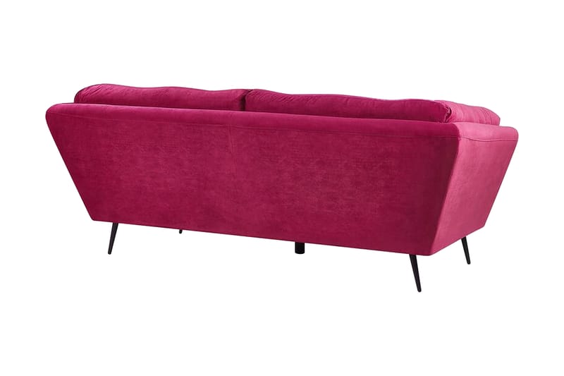 Lenvik 3-Pers. Sofa - Velour/Vinrød - Møbler - Sofaer - 3 personers sofa