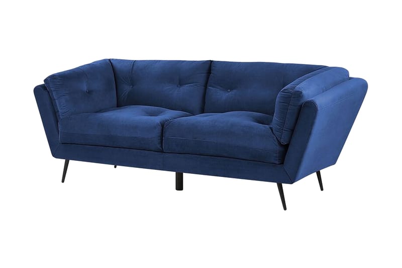 Lenvik 3-Pers. Sofa - Velour/Blå - Møbler - Sofaer - 3 personers sofa