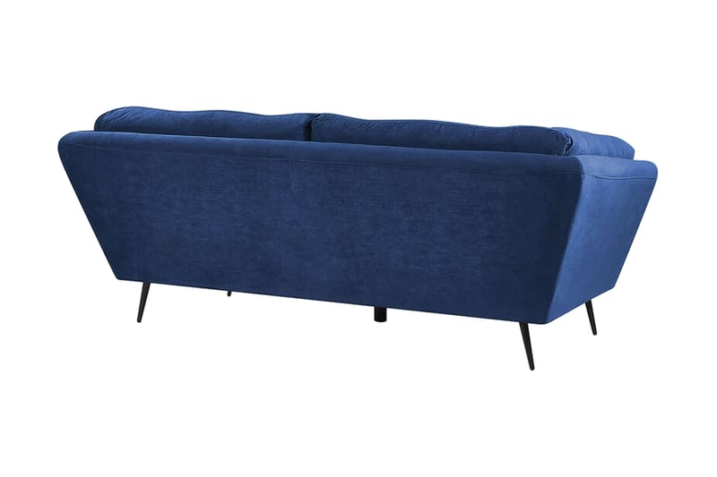 Lenvik 3-Pers. Sofa - Velour/Blå - Møbler - Sofaer - 3 personers sofa