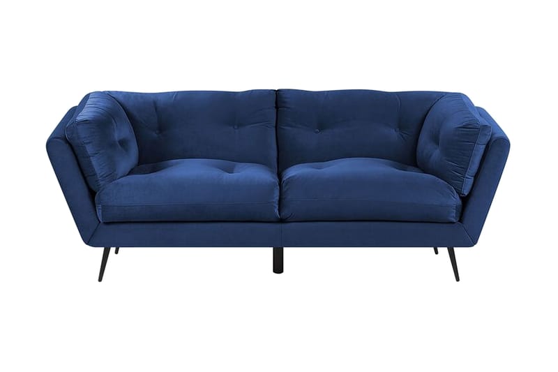 Lenvik 3-Pers. Sofa - Velour/Blå - Møbler - Sofaer - 3 personers sofa