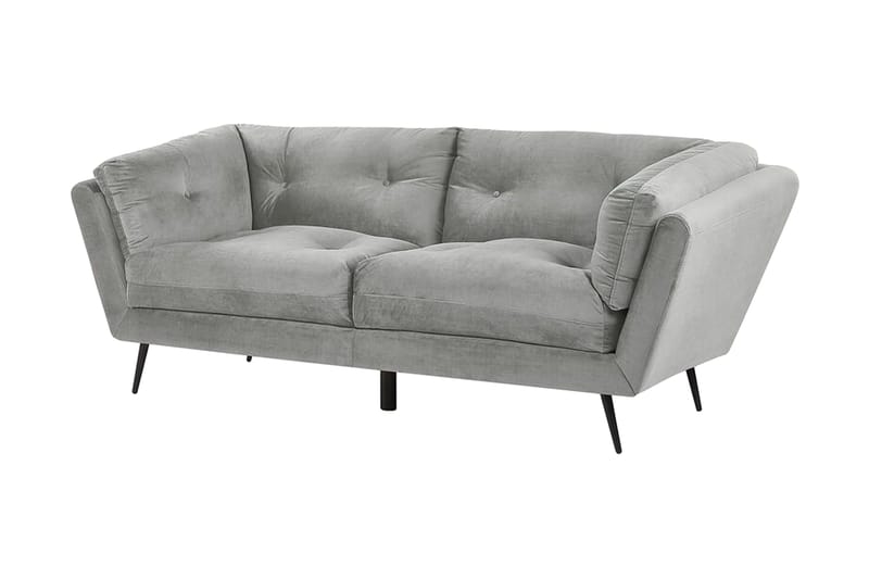 Lenvik 3-Pers. Sofa - Velour/Grå - Møbler - Sofaer - 3 personers sofa