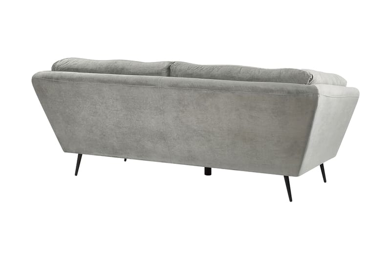 Lenvik 3-Pers. Sofa - Velour/Grå - Møbler - Sofaer - 3 personers sofa