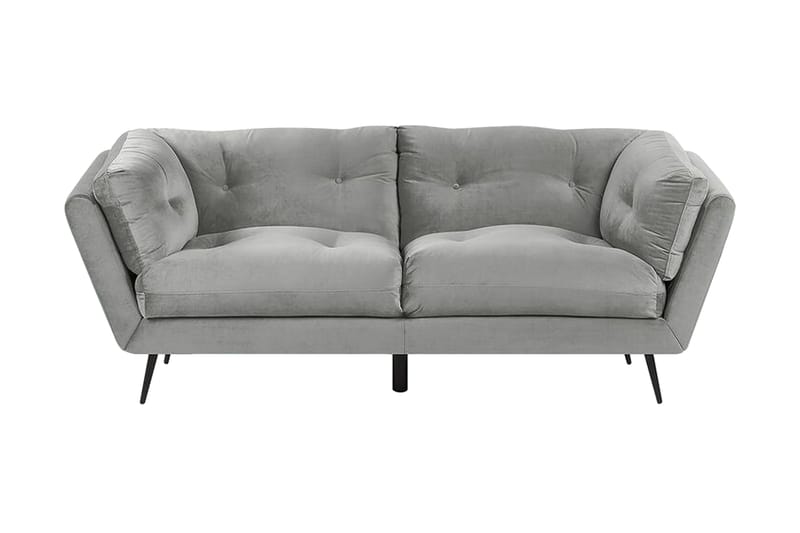 Lenvik 3-Pers. Sofa - Velour/Grå - Møbler - Sofaer - 3 personers sofa