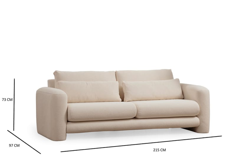 Makhan Sofa 3-personers - Lysebeige - Møbler - Sofaer - 3 personers sofa