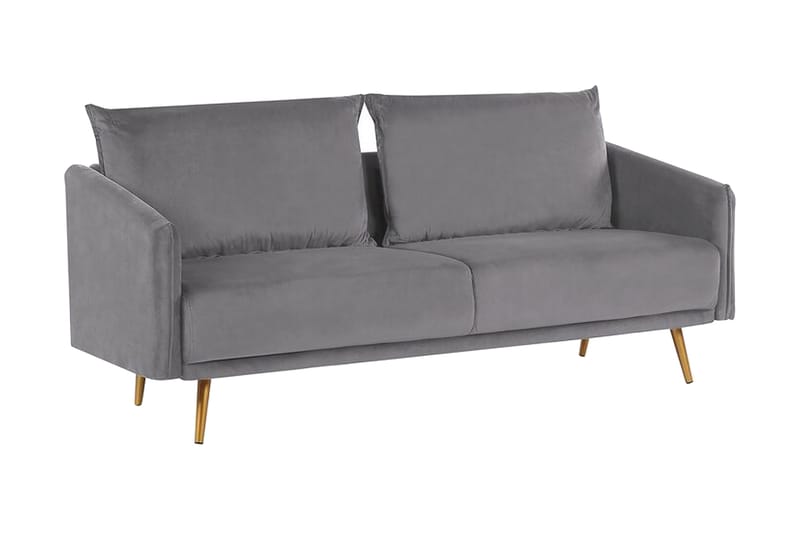 Maurana 3-Pers. Sofa - Velour/Grå - Møbler - Sofaer - 3 personers sofa