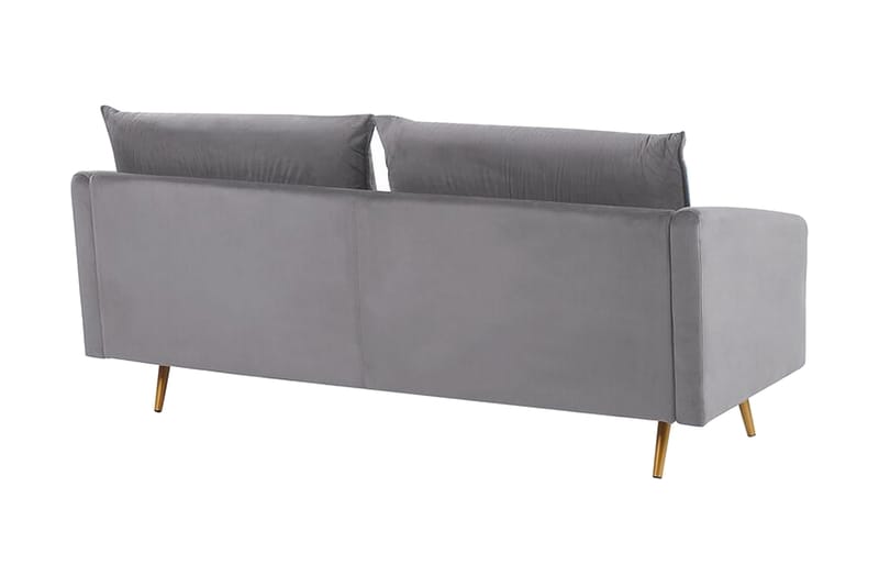 Maurana 3-Pers. Sofa - Velour/Grå - Møbler - Sofaer - 3 personers sofa