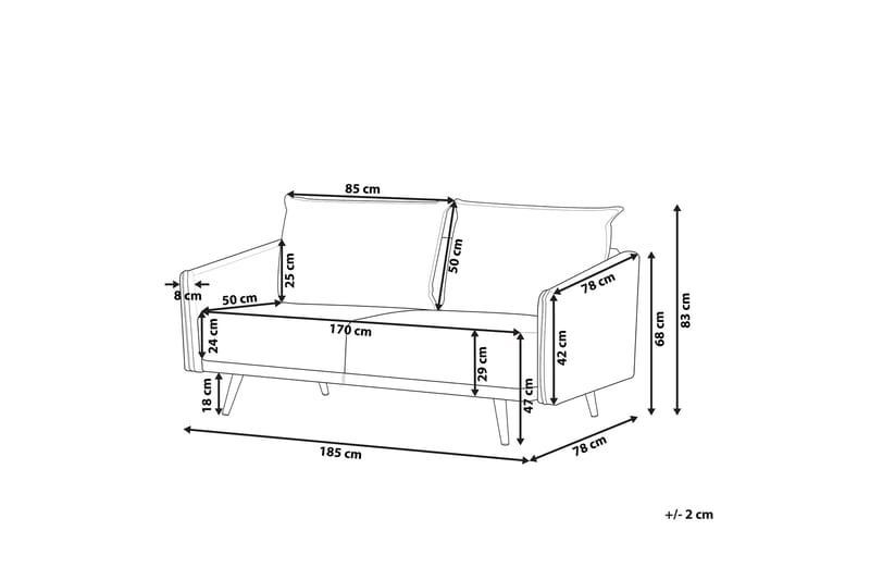 Maurana 3-Pers. Sofa - Velour/Grå - Møbler - Sofaer - 3 personers sofa