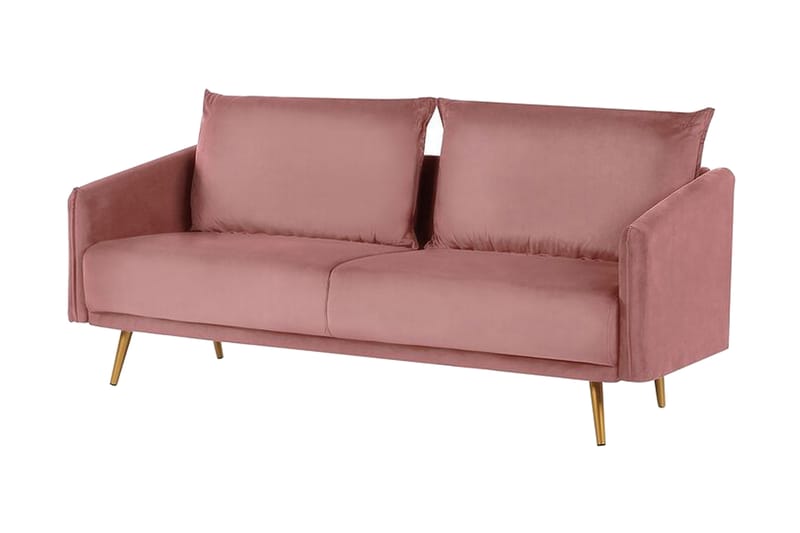 Maurana 3-Pers. Sofa - Velour/Lyserød - Møbler - Sofaer - 3 personers sofa