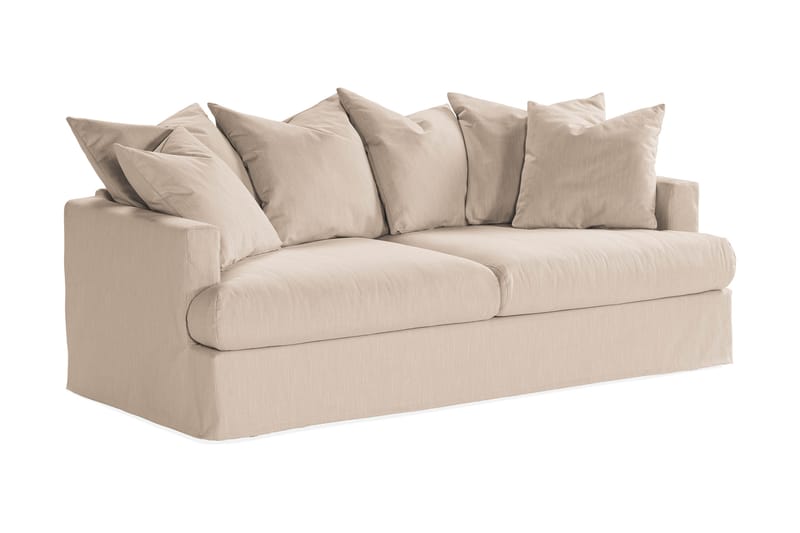 Menard Dyb 3-personers Sofa Vaskbart & aftageligt betræk 205 cm - Beige - Møbler - Sofaer - 3 personers sofa