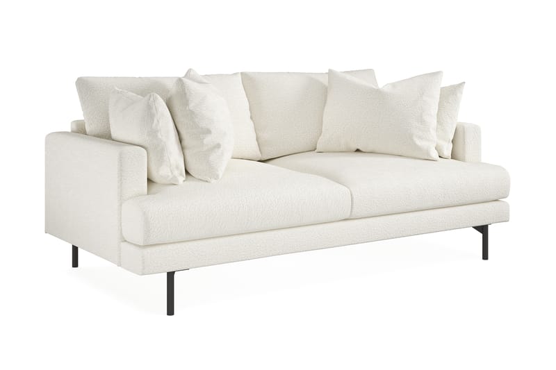 Menard Dyb 3-personers Sofa 205 cm bred - Hvid Bouclé - Møbler - Sofaer - 3 personers sofa