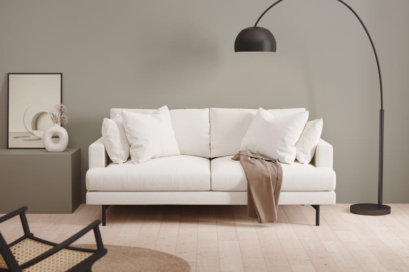 Menard Dyb 3-personers Sofa 205 cm bred - Hvid Bouclé - Møbler - Sofaer - 3 personers sofa