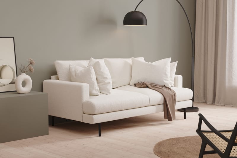 Menard Dyb 3-personers Sofa 205 cm bred - Hvid Bouclé - Møbler - Sofaer - 3 personers sofa