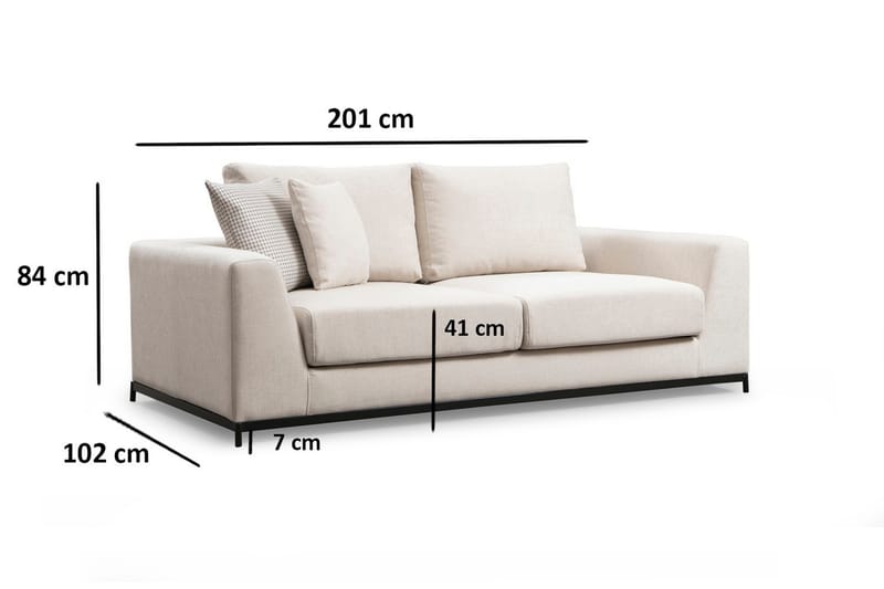 Mezonzo 3-Pers. Sofa - Beige - Møbler - Sofaer - 3 personers sofa