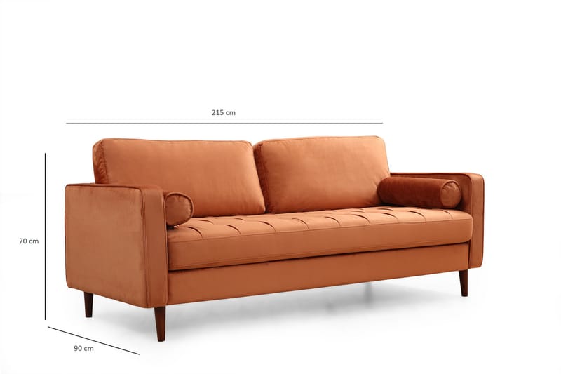 Mirrilnesh Sofa 3-Pers. - Orange - Møbler - Sofaer - 3 personers sofa