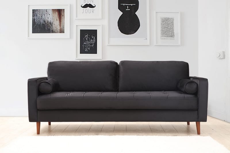 Mirrilnesh Sofa 3-Pers. - Sort - Møbler - Sofaer - 3 personers sofa