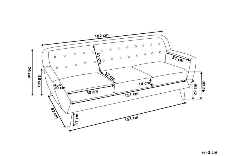 Motala Sofa 3 sæder - Blå - Møbler - Sofaer - 3 personers sofa