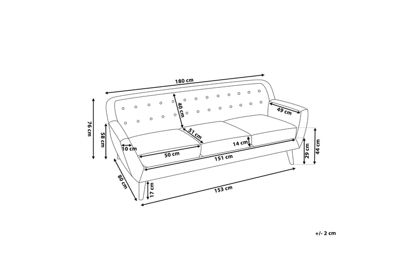 Motala Sofa 3 sæder - Grå - Møbler - Sofaer - 3 personers sofa