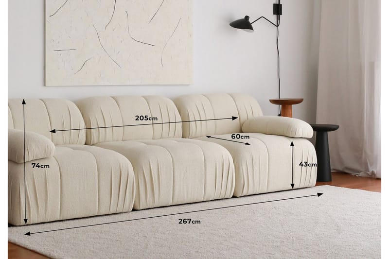 Murum Sofa 3-pers - Hvid - Møbler - Sofaer - 3 personers sofa