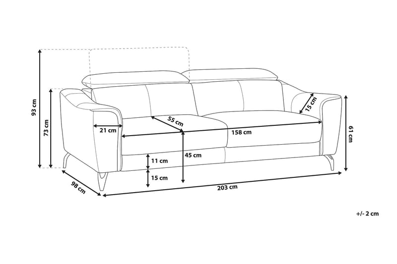 Narwik Sofa 3 pers - Brun - Møbler - Sofaer - 3 personers sofa