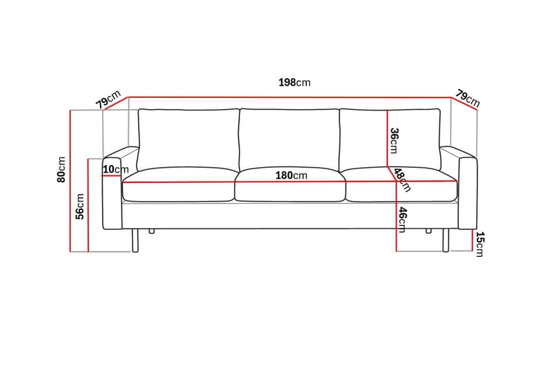 Peppe 3-personers Sofa - Møbler - Sofaer - 3 personers sofa