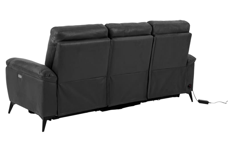 Ranas 3-Pers. Sofa Elektrisk - Grå/Sort - Møbler - Sofaer - 3 personers sofa