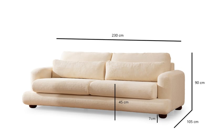 Relento Sofa 3-personers - Beige - Møbler - Sofaer - 3 personers sofa