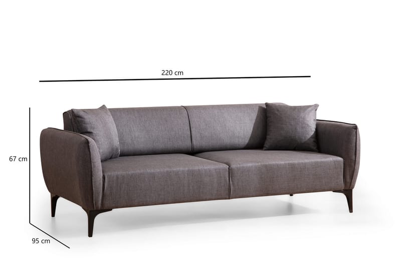 Rossland Sofa 3-personers - Mørkegrå - Møbler - Sofaer - 3 personers sofa