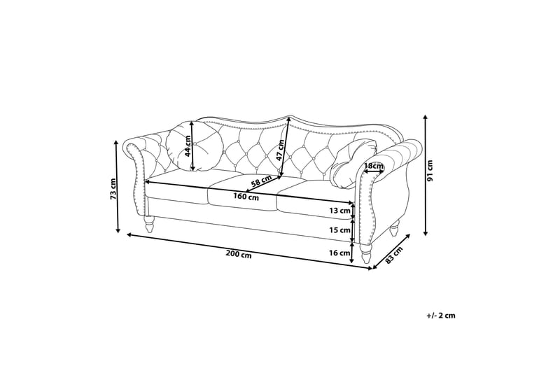 Skien Sofa 3 sæder - Sort - Møbler - Sofaer - 3 personers sofa