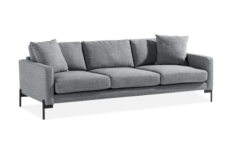 Skonsam 3-personers Sofa med Pyntepuder - Mørkegrå - Møbler - Sofaer - 3 personers sofa