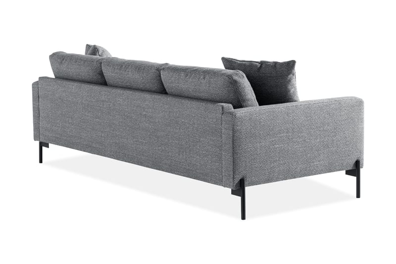 Skonsam 3-personers Sofa med Pyntepuder - Mørkegrå - Møbler - Sofaer - 3 personers sofa