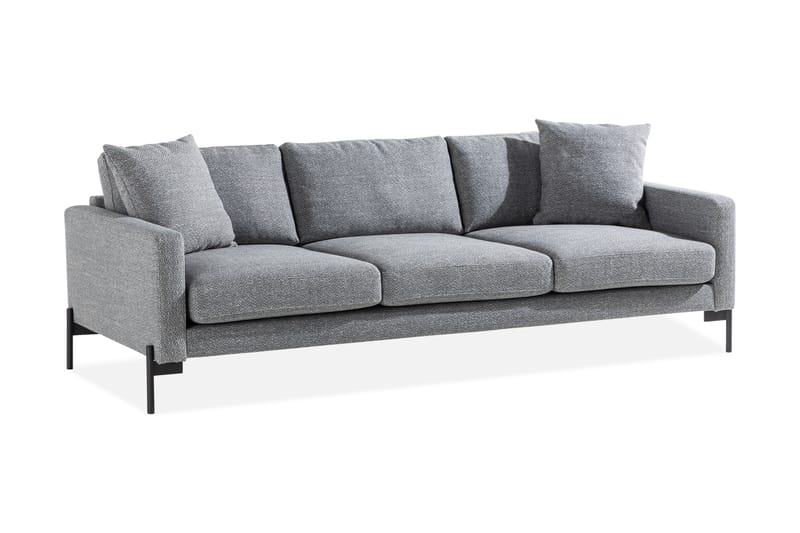 Skonsam 3-personers Sofa med Pyntepuder - Grå - Møbler - Sofaer - 3 personers sofa