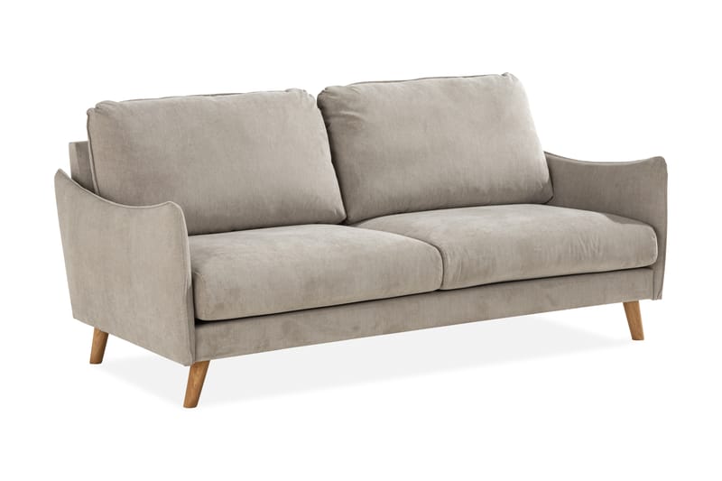 Trend Lyx 3-Pers. Sofa - Beige/Eg - Møbler - Sofaer - 3 personers sofa