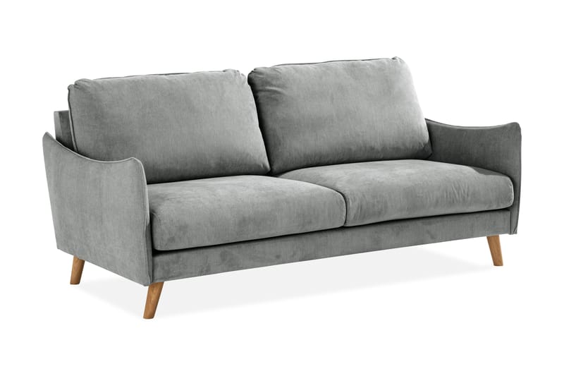 Trend Lyx 3-Pers. Sofa - Grå/Eg - Møbler - Sofaer - 3 personers sofa